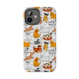 A premium quality dog cartoon printed tough iPhone case for iPhone 14 to iPhone 7. The case is made of durable Lexan plastic with a lay-flat bezel, flexible rubber liner, glossy finish, and UV protection. The case features a cartoon print of dogs laughing, making it a fun and stylish way to protect your phone.