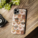 Premium Quality Funny Laughing Dog Printed Tough iPhone Case, Compatible with iPhone 14 to iPhone 7 - Durable Protective Cover with Unique Design