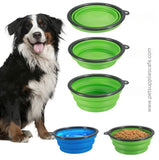 FOLDABLE SILICONE DOG & CAT BOWLS - PORTABLE FOOD & WATER CONTAINER FOR TRAVEL & WALKING