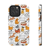 A premium quality dog cartoon printed tough iPhone case for iPhone 14 to iPhone 7. The case is made of durable Lexan plastic with a lay-flat bezel, flexible rubber liner, glossy finish, and UV protection. The case features a cartoon print of dogs laughing, making it a fun and stylish way to protect your phone.