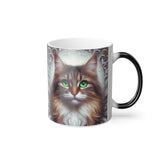 Color Morphing Cat Print Mug - Heat Reactive 11oz for Cats and Coffee Lovers