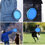 FOLDABLE SILICONE DOG & CAT BOWLS - PORTABLE FOOD & WATER CONTAINER FOR TRAVEL & WALKING - PS Café