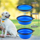 FOLDABLE SILICONE DOG & CAT BOWLS - PORTABLE FOOD & WATER CONTAINER FOR TRAVEL & WALKING - PS Café