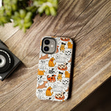 A premium quality dog cartoon printed tough iPhone case for iPhone 14 to iPhone 7. The case is made of durable Lexan plastic with a lay-flat bezel, flexible rubber liner, glossy finish, and UV protection. The case features a cartoon print of dogs laughing, making it a fun and stylish way to protect your phone.