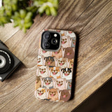 Premium Quality Funny Laughing Dog Printed Tough iPhone Case, Compatible with iPhone 14 to iPhone 7 - Durable Protective Cover with Unique Design