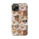 Premium Quality Funny Laughing Dog Printed Tough iPhone Case, Compatible with iPhone 14 to iPhone 7 - Durable Protective Cover with Unique Design