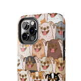 Premium Quality Funny Laughing Dog Printed Tough iPhone Case, Compatible with iPhone 14 to iPhone 7 - Durable Protective Cover with Unique Design