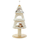 Cat Christmas Tree Tower White with white background