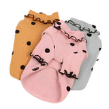 All 3 colors o f Cute Dog Clothes: Knitted Turtleneck Pullover with Polka Dots