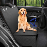 Dog Car Seat Cover Hammock with Mesh Window | Waterproof Pet Carrier Protector for Rear Seat