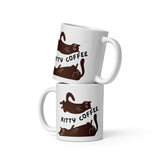 White Ceramic Kitty Coffee Cup for Cat & Coffee Enthusiasts (Choose size: 11oz, 15oz)