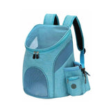 Portable mesh dog bag in blue color