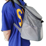 Portable mesh dog bag in gray color