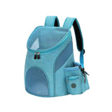 Portable mesh dog bag in blue color