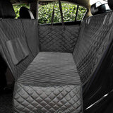 Dog Car Seat Cover Hammock with Mesh Window | Waterproof Pet Carrier Protector for Rear Seat