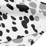 Detailed view of the monochrome camouflage pattern on the bandana.