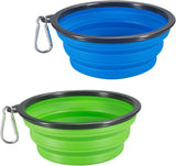 FOLDABLE SILICONE DOG & CAT BOWLS - PORTABLE FOOD & WATER CONTAINER FOR TRAVEL & WALKING - PS Café