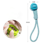 DURABLE RUBBER BALL CHEW TOY WITH COTTON ROPE - Pet Supplies Café